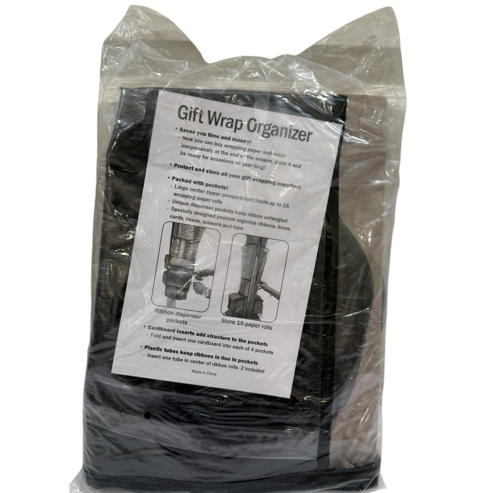NEW Black Gift Wrap Organizer